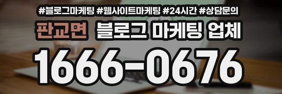 판교면 블로그 마케팅 업체