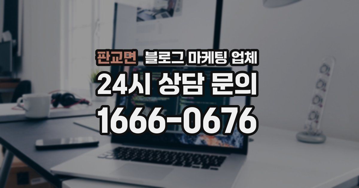 판교면 블로그 마케팅 업체