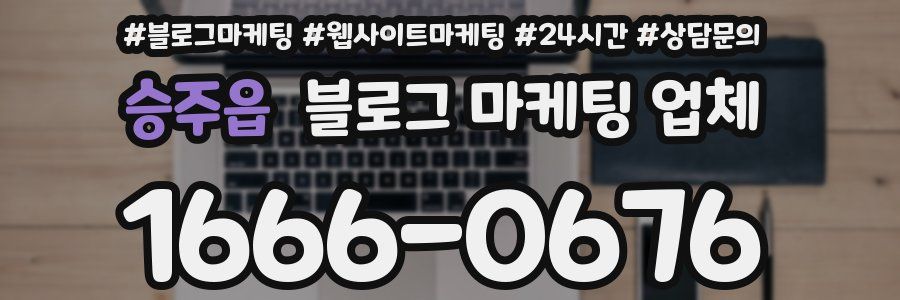 승주읍 블로그 마케팅 업체