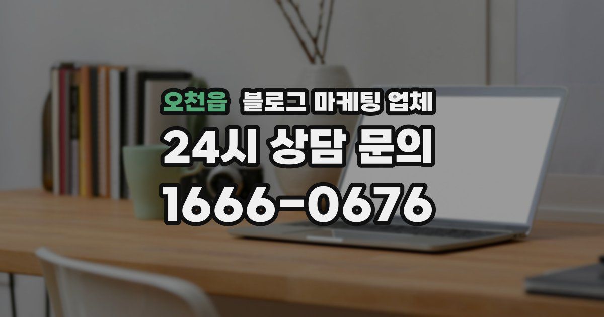 오천읍 블로그 마케팅 업체