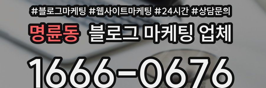 명륜동 블로그 마케팅 업체