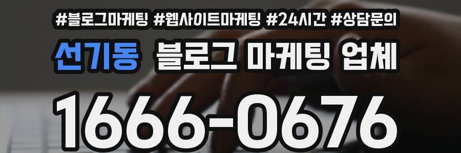 선기동 블로그 마케팅 업체