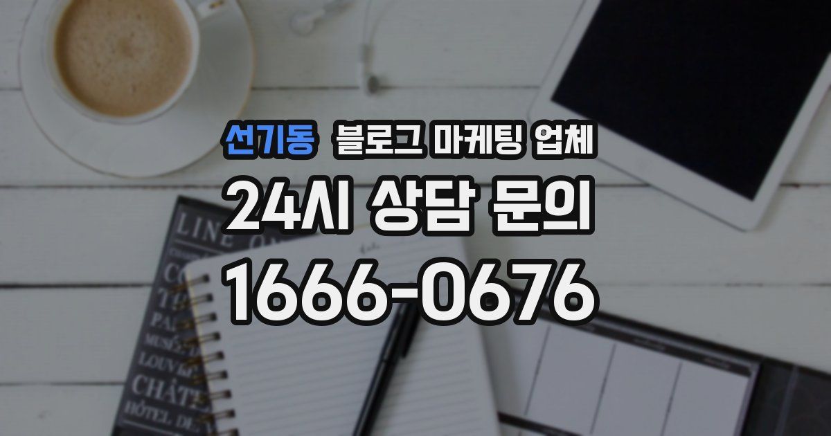 선기동 블로그 마케팅 업체