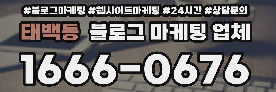 태백동 블로그 마케팅 업체