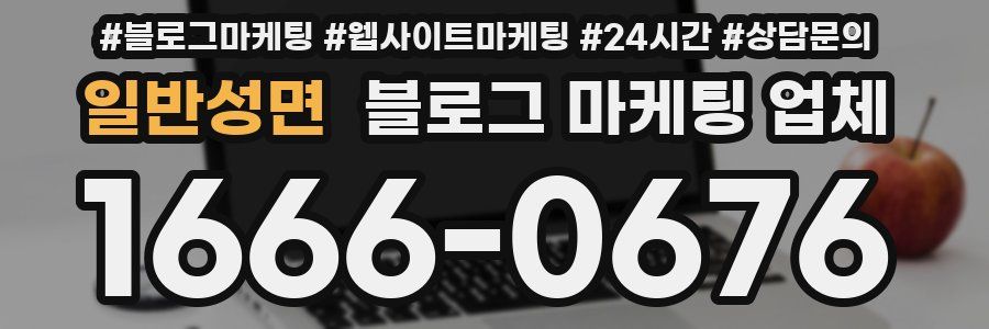 일반성면 블로그 마케팅 업체