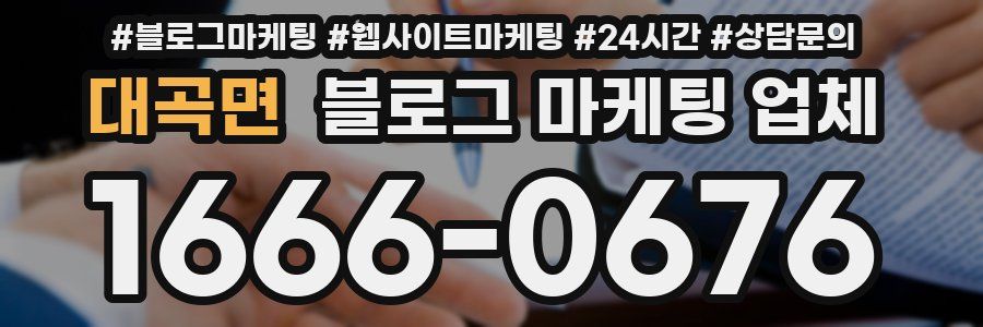 대곡면 블로그 마케팅 업체
