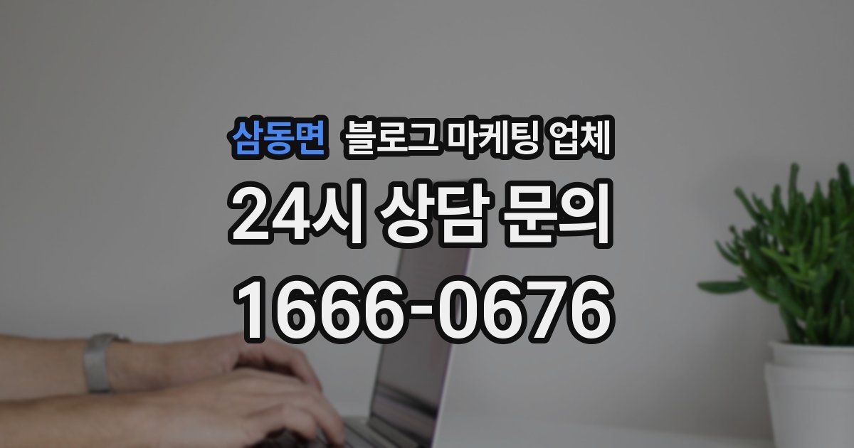 삼동면 블로그 마케팅 업체