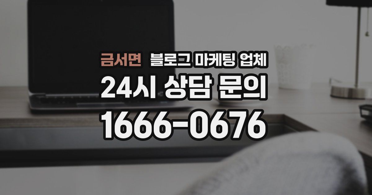 금서면 블로그 마케팅 업체