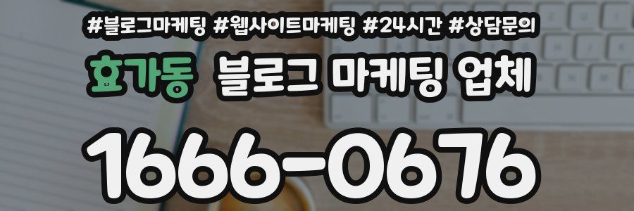 효가동 블로그 마케팅 업체