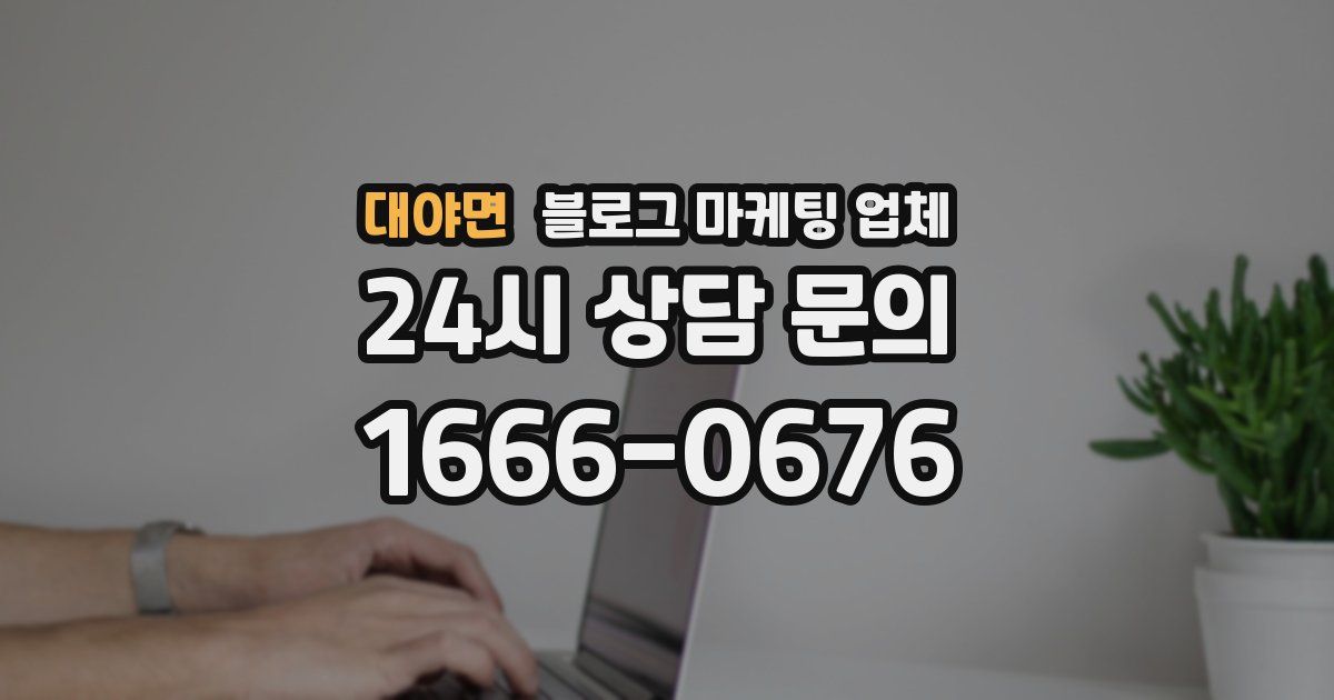 대야면 블로그 마케팅 업체