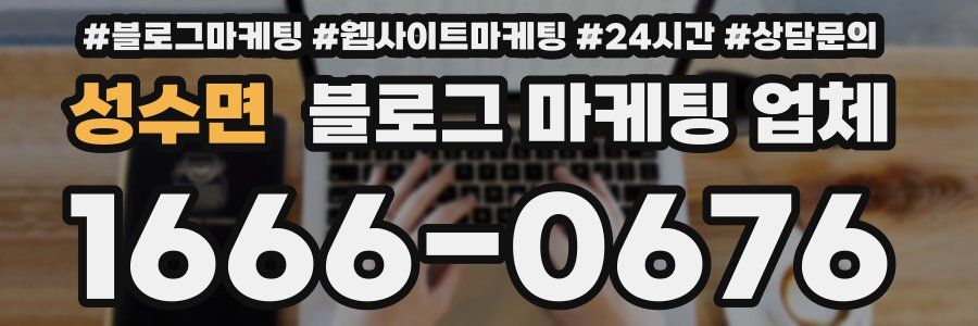 성수면 블로그 마케팅 업체