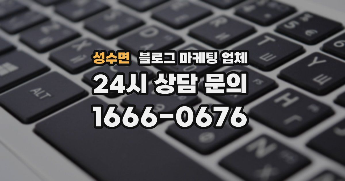성수면 블로그 마케팅 업체