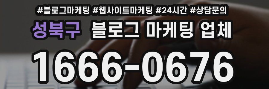 성북구 블로그 마케팅 업체
