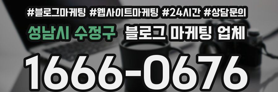 성남시 수정구 블로그 마케팅 업체