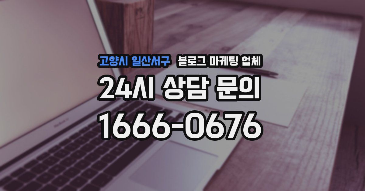 고양시 일산서구 블로그 마케팅 업체