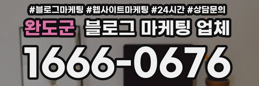 완도군 블로그 마케팅 업체