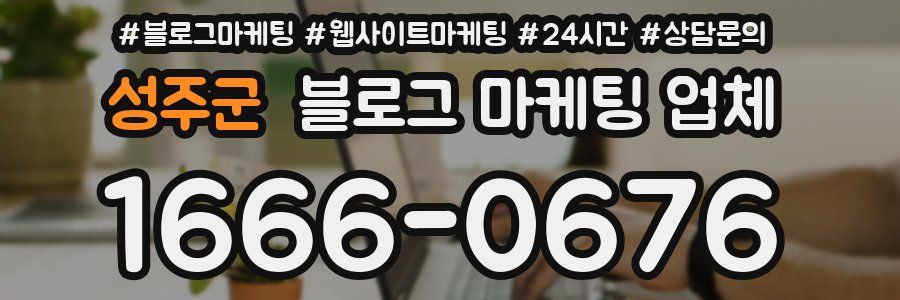 성주군 블로그 마케팅 업체