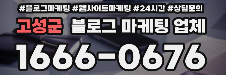 고성군 블로그 마케팅 업체