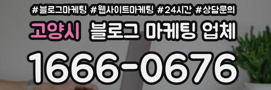 고양시 블로그 마케팅 업체