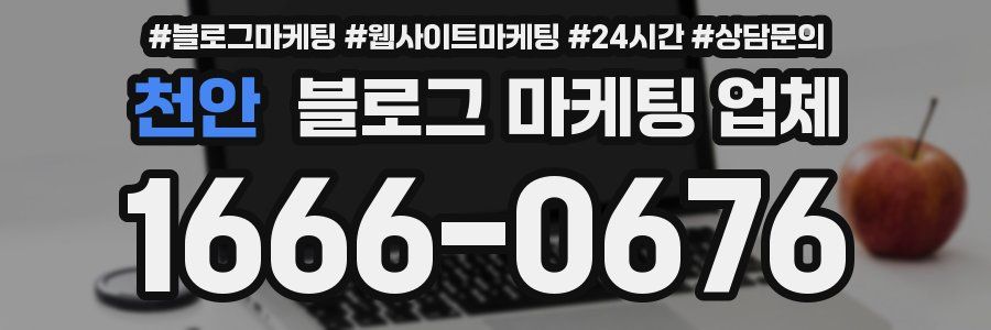 천안 블로그 마케팅 업체