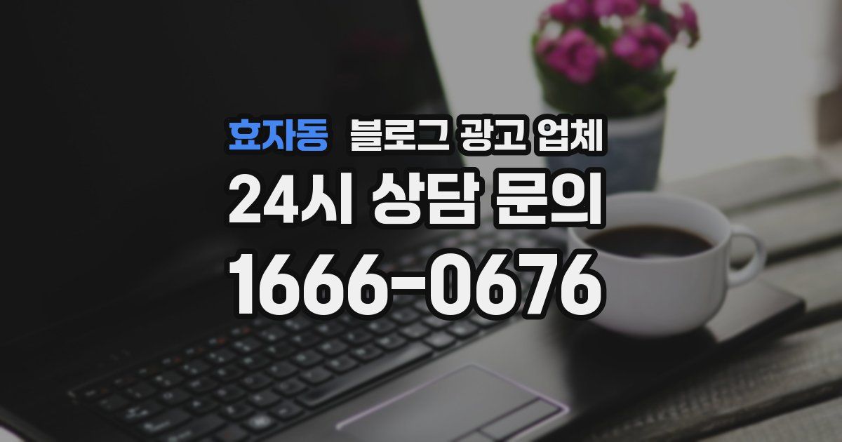 효자동 블로그 광고 업체