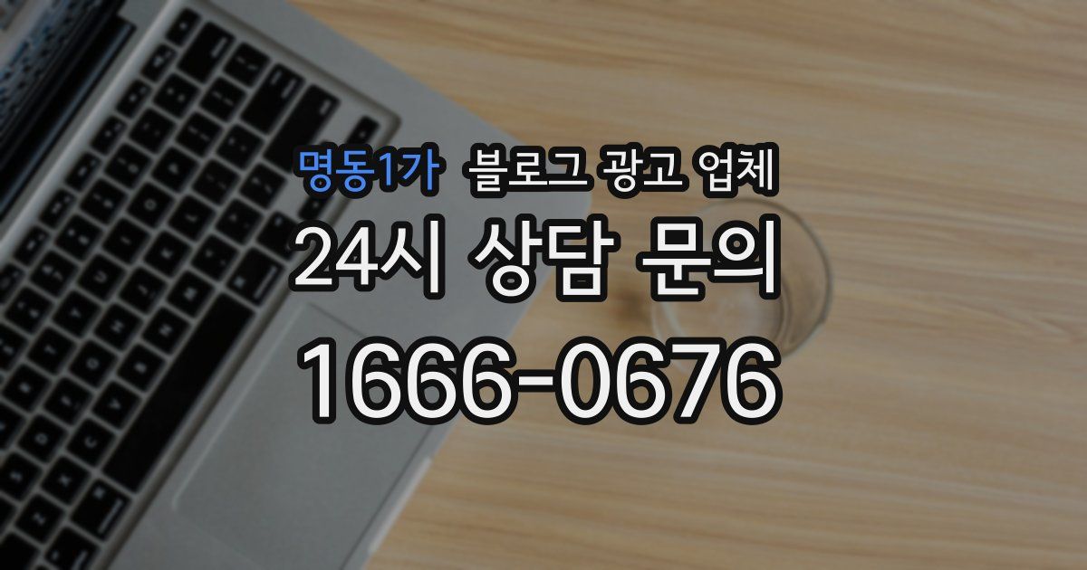 명동1가 블로그 광고 업체