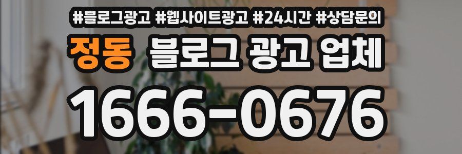 정동 블로그 광고 업체