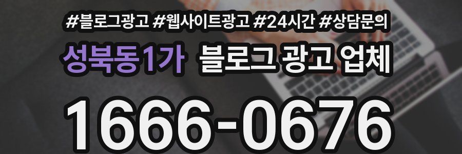 성북동1가 블로그 광고 업체