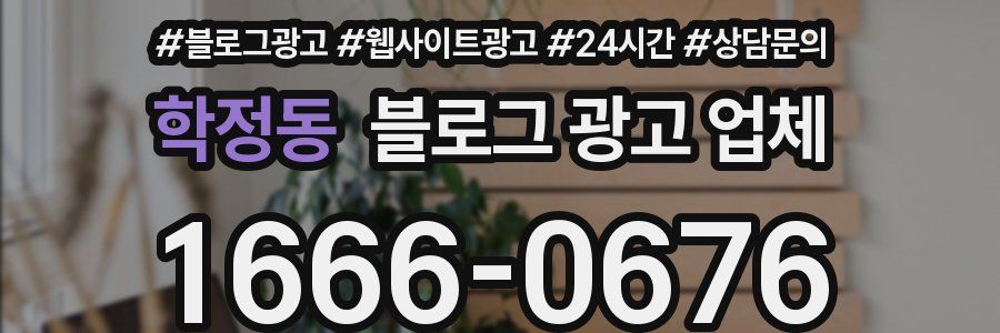 학정동 블로그 광고 업체