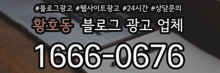 황호동 블로그 광고 업체
