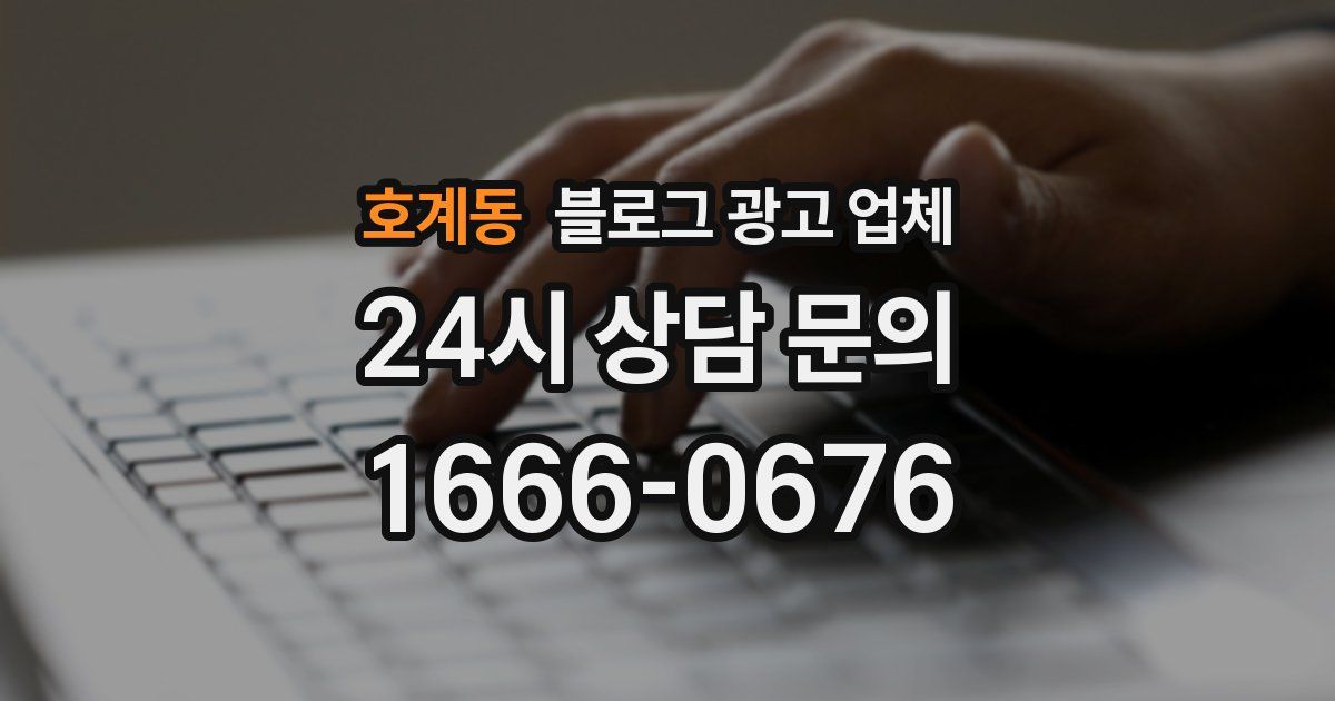 호계동 블로그 광고 업체