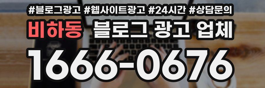 비하동 블로그 광고 업체