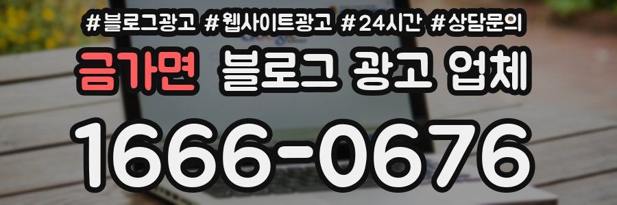 금가면 블로그 광고 업체