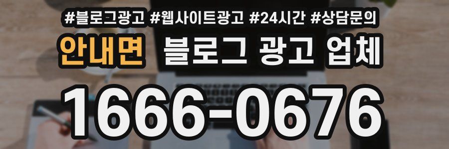 안내면 블로그 광고 업체