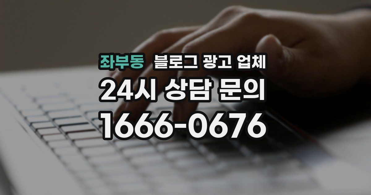 좌부동 블로그 광고 업체