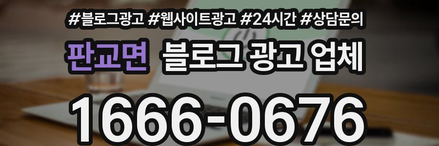 판교면 블로그 광고 업체