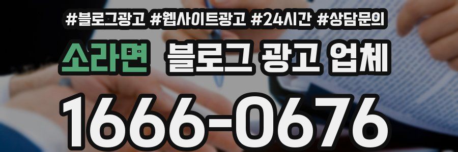 소라면 블로그 광고 업체