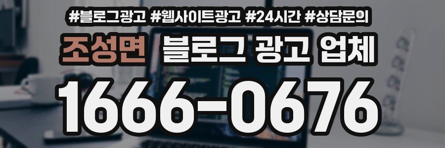 조성면 블로그 광고 업체
