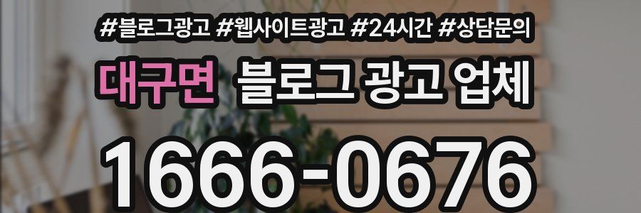 대구면 블로그 광고 업체
