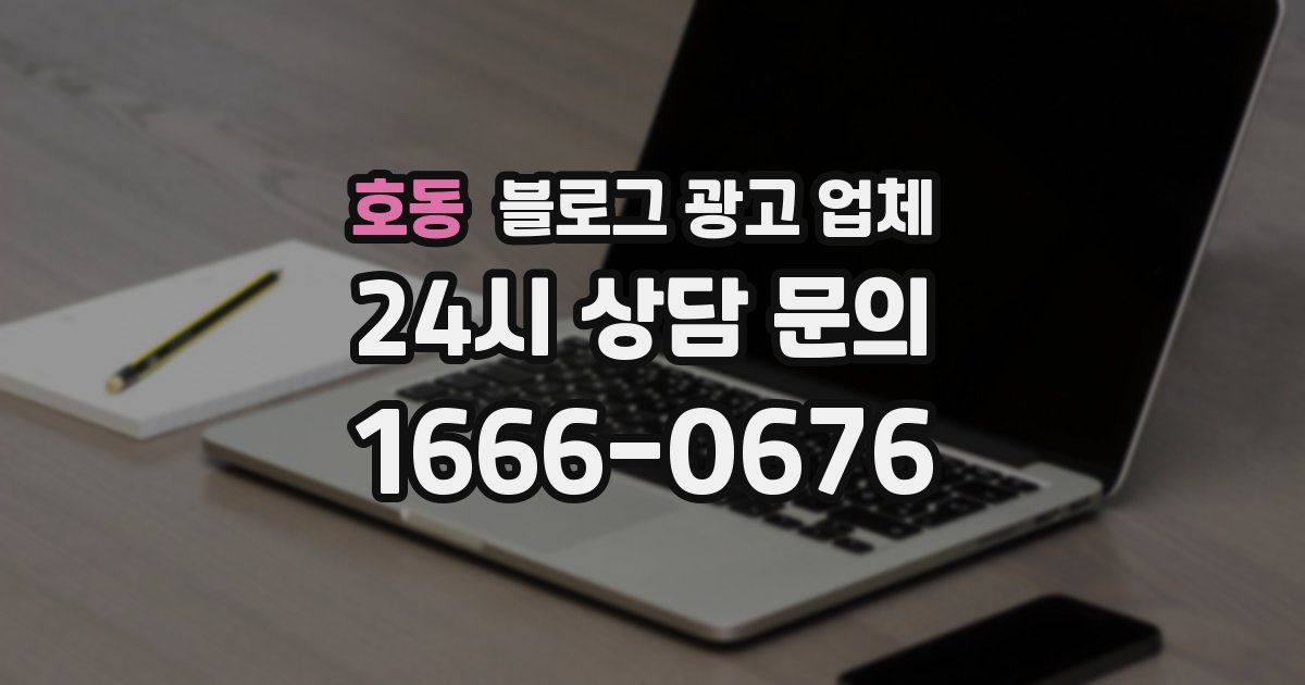 호동 블로그 광고 업체