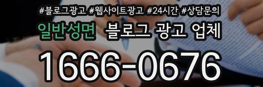 일반성면 블로그 광고 업체