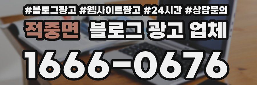 적중면 블로그 광고 업체