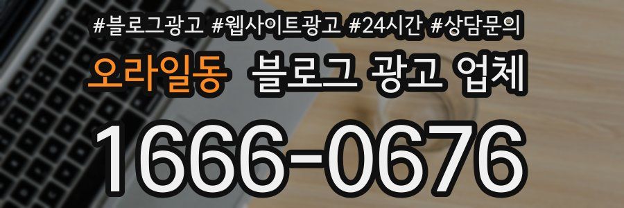 오라일동 블로그 광고 업체
