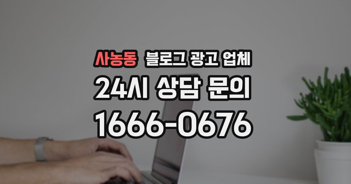 사농동 블로그 광고 업체