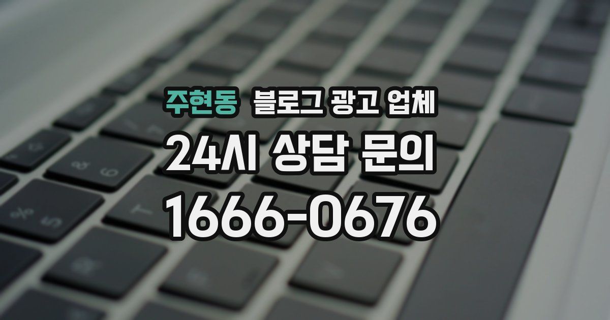 주현동 블로그 광고 업체