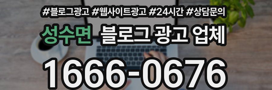 성수면 블로그 광고 업체