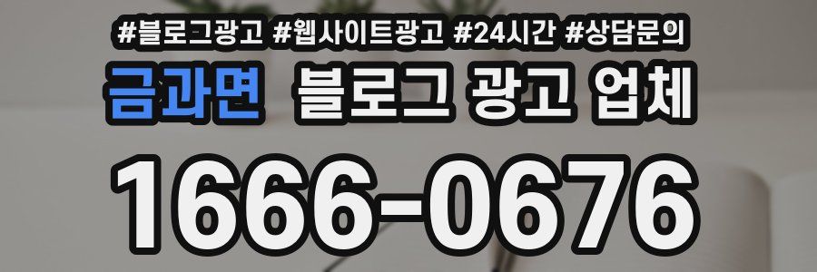 금과면 블로그 광고 업체