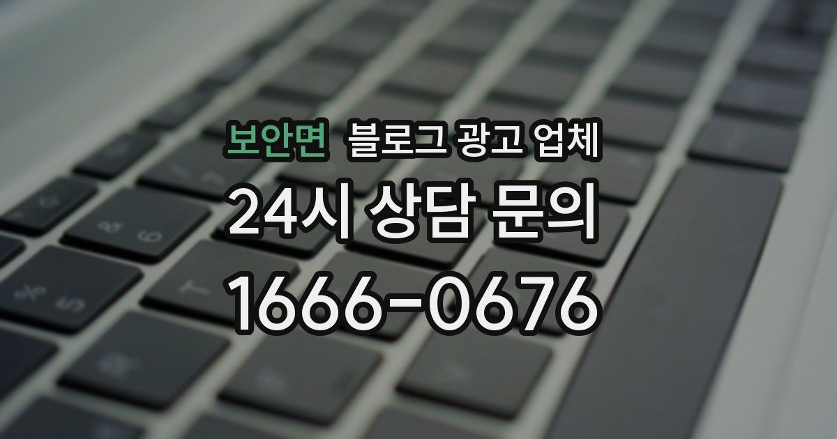 보안면 블로그 광고 업체