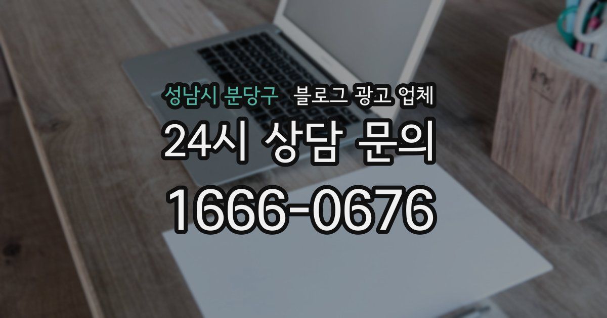 성남시 분당구 블로그 광고 업체