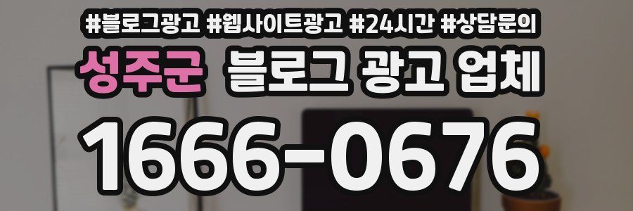 성주군 블로그 광고 업체